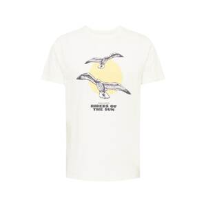 Wemoto Shirt 'RIDER'  biela / pastelovo žltá / čierna