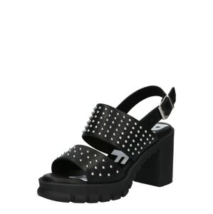 BUFFALO Remienkové sandále 'RAIN'  čierna / strieborná