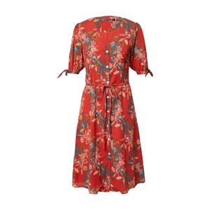 FREEMAN T. PORTER Košeľové šaty 'Rease Blooming'  červená / tyrkysová / biela / žltá