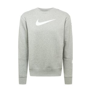 Nike Sportswear Mikina 'REPEAT'  sivá melírovaná / biela