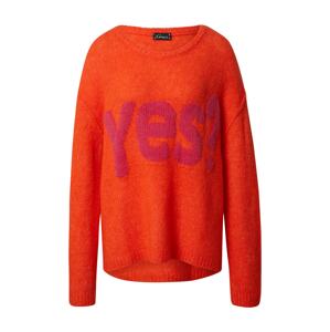 Grace Oversize sveter 'YES'  oranžovo červená / ružová