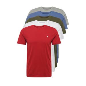 Abercrombie & Fitch Tričko  červená / biela / kaki / kráľovská modrá / sivá melírovaná