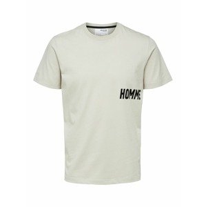 SELECTED HOMME T-Shirt 'Regular Fit Print'  prírodná biela