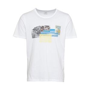 Lee T-Shirt  šedobiela / nebesky modrá / žltá / sivá melírovaná