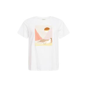 KAFFE CURVE Tričko  zlatá / marhuľová / pastelovo ružová / biela