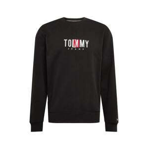 Tommy Jeans Mikina 'Timeless'  čierna / biela / svetločervená
