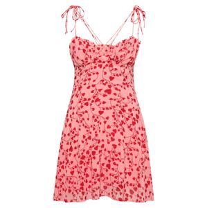 Parallel Lines Letné šaty  tmavočervená / ružová / svetločervená