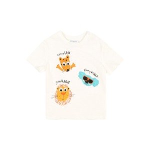 OVS T-Shirt '3D EYES'  biela / oranžová / vodová / čierna
