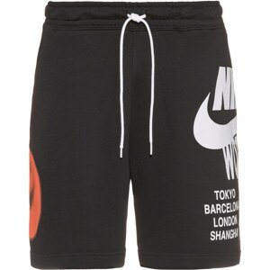 Nike Sportswear Nohavice  čierna / biela / oranžovo červená