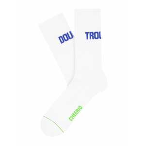 CHEERIO* Ponožky 'DOUBLE/TROUBLE'  biela / modrá