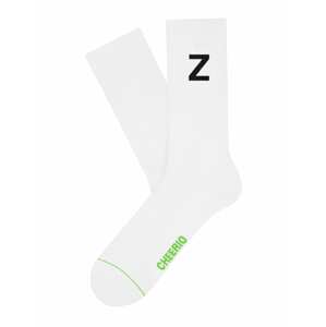 CHEERIO* Ponožky 'ALPHABEST Z'  biela / čierna / limetová