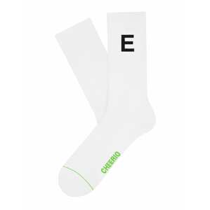 CHEERIO* Ponožky 'ALPHABEST E'  biela / čierna / limetová
