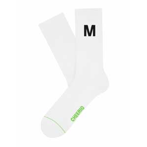 CHEERIO* Ponožky 'Alphabest M'  biela / čierna / zelená
