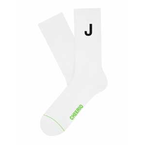 CHEERIO* Ponožky 'ALPHABEST J'  biela / čierna / limetová
