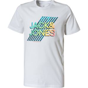 Jack & Jones Junior Tričko 'Spring'  biela / nefritová / žltá / námornícka modrá / svetlozelená