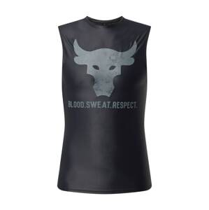 UNDER ARMOUR Funkčné tričko 'Project Rock'  čierna / sivá