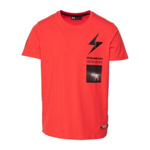 Hailys Men T-Shirt 'Flash'  červená / čierna