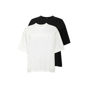 Urban Classics Curvy T-Shirt  biela / čierna