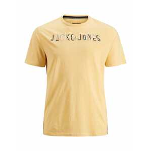 Jack & Jones Plus Tričko 'Beachs'  žltá / béžová / tmavosivá