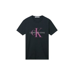 Calvin Klein Jeans Tričko  čierna / fialová / biela