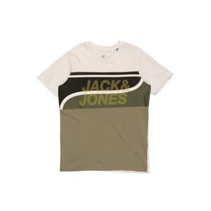 Jack & Jones Junior Tričko 'Resist'  olivová / kaki / biela / žltá
