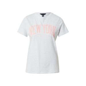 NEW LOOK Tričko 'NEW YORK'  svetlosivá / pastelovo ružová