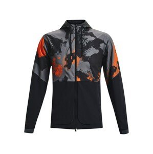 UNDER ARMOUR Športová bunda 'Project Rock'  čierna / kamenná / oranžová