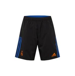 ADIDAS PERFORMANCE Shorts  'Real Madrid'  čierna / neónovo oranžová / kráľovská modrá