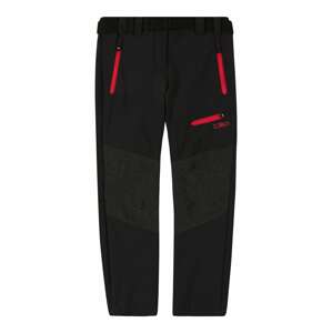 CMP Outdoorové nohavice  tmavosivá / čierna / červená