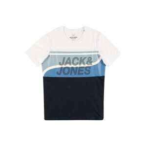 Jack & Jones Junior Tričko 'RESIST'  biela / dymovo modrá / námornícka modrá
