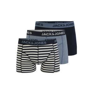 JACK & JONES Boxerky  tmavomodrá / biela / modrosivá