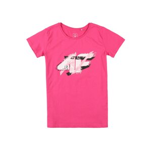 4F Funkčné tričko  neónovo ružová / biela / čierna