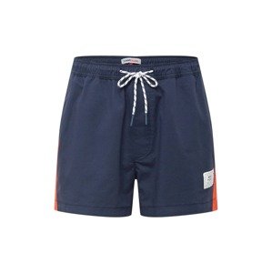 Tommy Jeans Shorts  námornícka modrá / tmavooranžová / biela