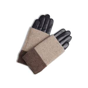 MARKBERG Prstové rukavice  čierna / svetlohnedá / hnedá