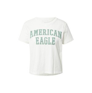 American Eagle Tričko  biela / smaragdová