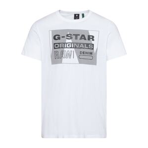 G-Star RAW Tričko  biela / dymovo šedá / antracitová