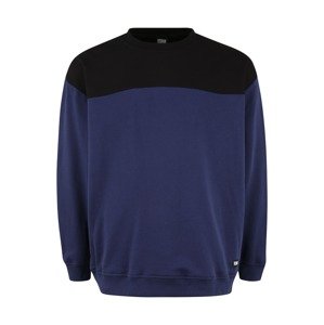 Urban Classics Plus Size Sweatshirt  tmavomodrá / čierna