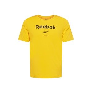 Reebok Sport Funkčné tričko  čierna / zlatá žltá