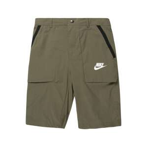 Nike Sportswear Nohavice  olivová / čierna / biela