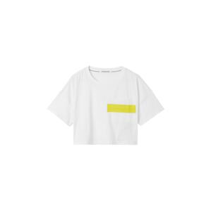 Calvin Klein Jeans Tričko  biela / neónovo žltá