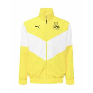 PUMA Športová bunda 'BVB Prematch'  biela / žltá