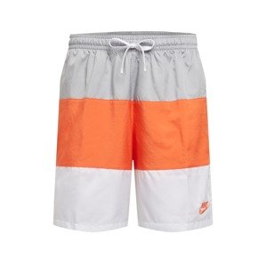 Nike Sportswear Nohavice  sivá / oranžová / biela