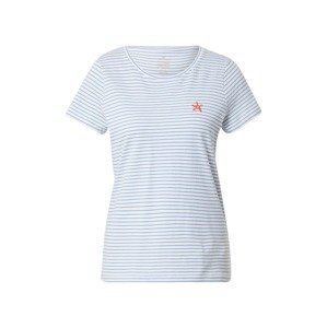 TOM TAILOR T-Shirt  biela / svetlomodrá / oranžová
