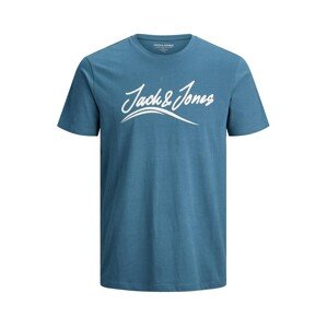 Jack & Jones Plus Tričko 'FLEXER'  biela / nebesky modrá
