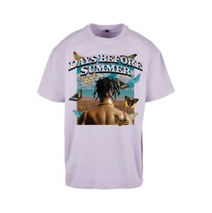 MT Upscale Tričko 'Days Before Summer'  svetlomodrá / svetlohnedá / pastelovo fialová / čierna