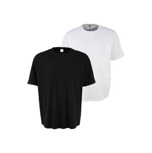 Urban Classics Plus Size Tričko  biela / čierna