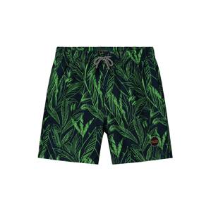 Shiwi Plavecké šortky 'Scratched leaves'  neónovo zelená / námornícka modrá