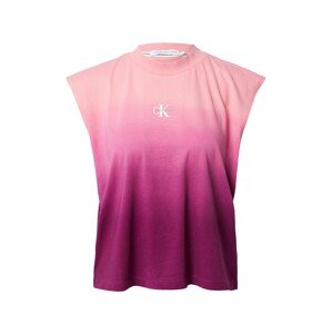 Calvin Klein Jeans Tričko  ružová / fuksia / farba lesného ovocia
