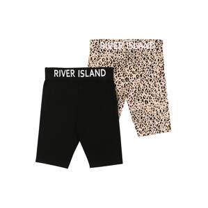 River Island Shorts 'FOLDOVER'  čierna / béžová / koňaková