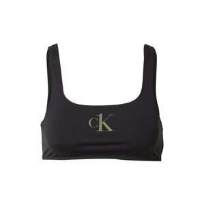 Calvin Klein Swimwear Bikinový top  čierna / olivová